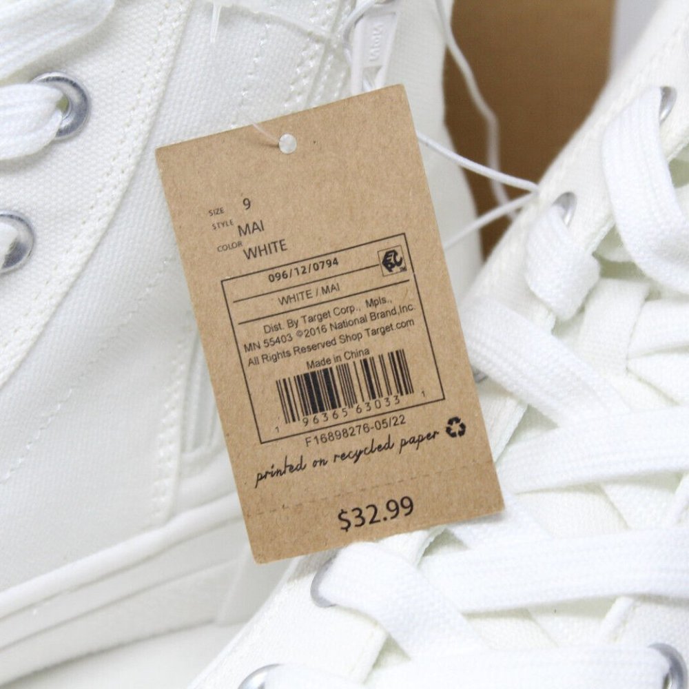Mad Love Women's High Top Sneakers - White - Platform Sole - Size 9 - Picture 8 of 13